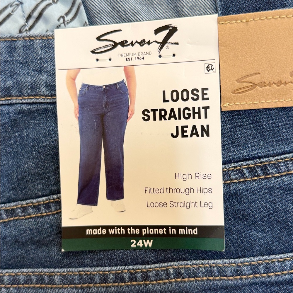 NWT Size 24W Seven7 Loose Straight Jean